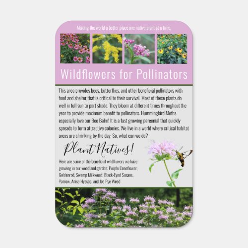 Custom Pollinator Habitat Add Your Own Photos Metal Sign