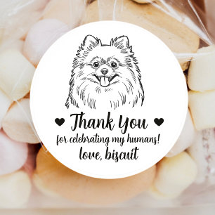 Custom Pomeranian Dog Wedding Favor Stickers