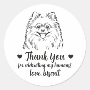 Custom Pomeranian Dog Wedding Favor Stickers