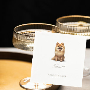 Custom Pomeranian Pet Wedding Napkins