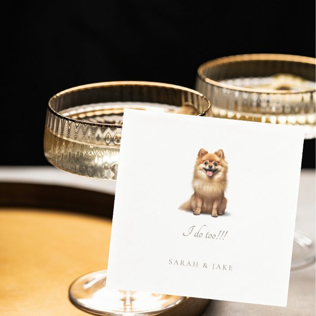 Custom Pomeranian Pet Wedding Napkins (Creator Uploaded)
