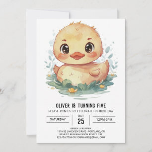 Custom Pond Duck Birthday Invitation