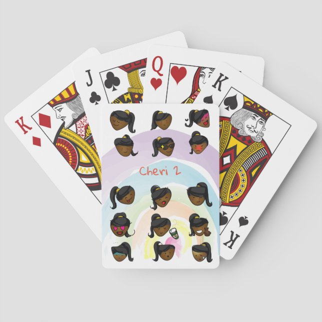 Custom Ponytail Girl Series: Cheri 2 Playing Cards (Back)