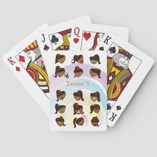 Custom Ponytail Girl Series: Imani 2 Poker Cards (Back)