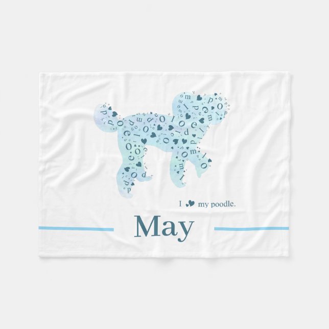 Custom Poodle | Cozy Dog Mom Fleece Gift Blanket (Front (Horizontal))
