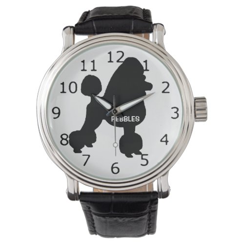 CUSTOM Poodle Dog Silhouette Watch