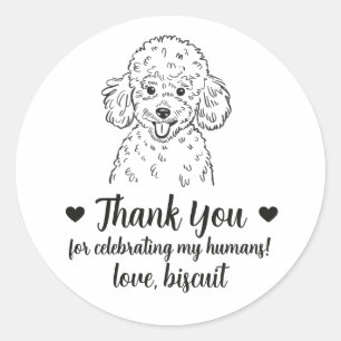Custom Poodle Dog Wedding Favor Stickers