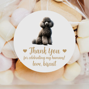 Custom Poodle Dog Wedding Favor Stickers