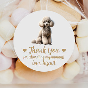Custom Poodle Dog Wedding Favor Stickers