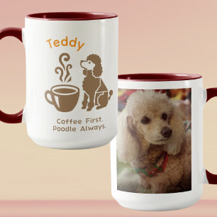 Custom Poodle Photo Coffee Lover Dog Mom Gift Mug