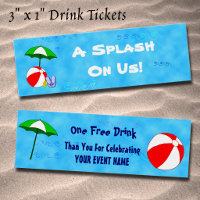 Custom Pool Party Event Drink Ticket