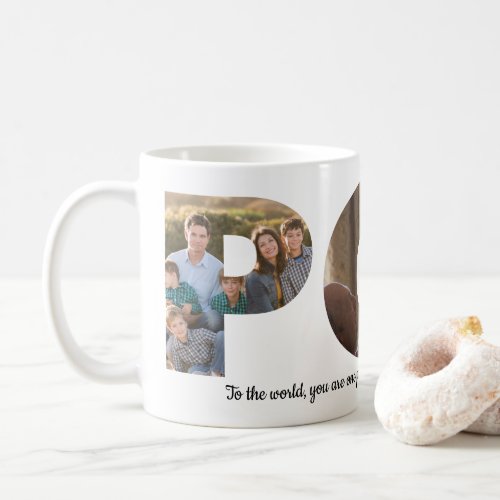 Custom POP 3 Photo Collage Quote Fathers Day Coffee Mug