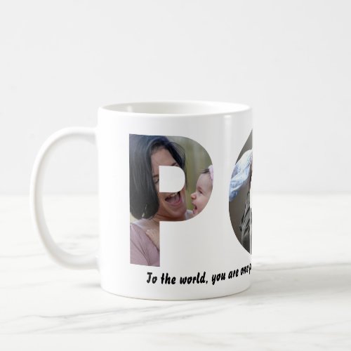 Custom POP 3 Photo Collage Quote Fathers Day Coffee Mug