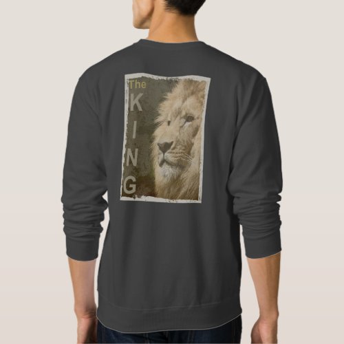 Custom Pop Art Lion Head The King Back Print Mens Sweatshirt