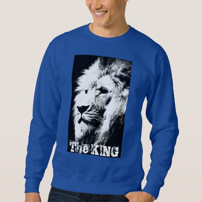 Custom Pop Art Lion Head The King Template Men's Sweatshirt (Front)