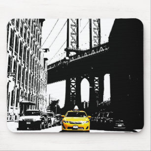 Custom Pop Art Nyc New York City Yellow Taxi Mouse Pad