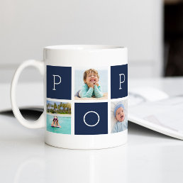 Custom Poppop Grandfather Photo Collage Coffee Mug