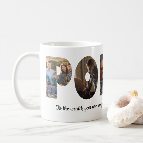 Custom POPPY 5 Photo Collage Quote Fathers Day Coffee Mug