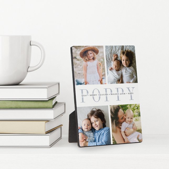 Custom "Poppy" Grandchildren Photo Collage Plaque (Creator Uploaded)