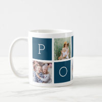 Custom Poppy Grandfather 5 Photo Collage Coffee Mug