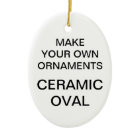 Custom Porcelain Oval Christmas Tree Ornament