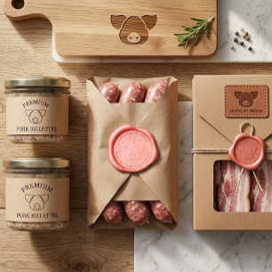 Custom Pork Wax Seal Sticker with Business Name