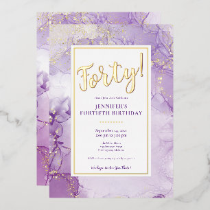 CUSTOM - Porter Lavender & Gold Foil Birthday Foil Invitation