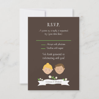 Custom Portrait (Blonde / Brunette) Wedding RSVP Invitation