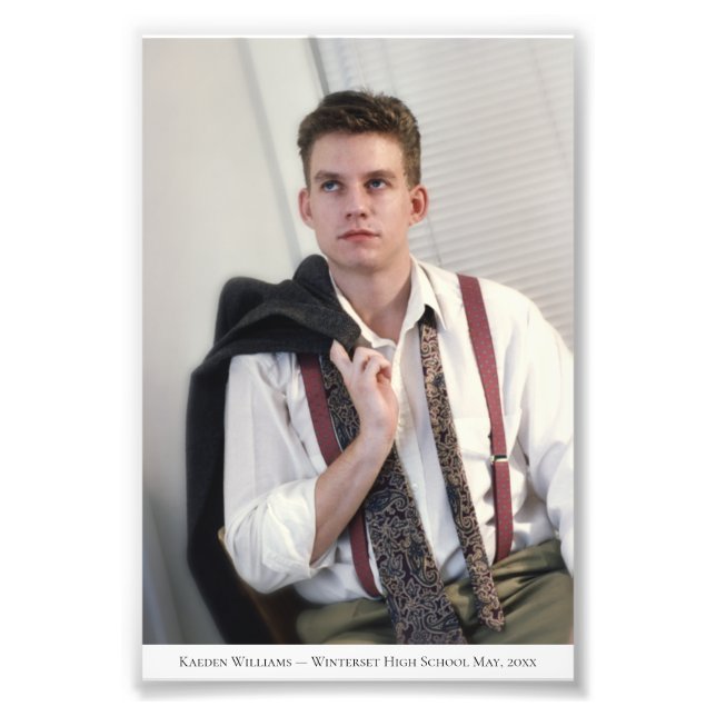 Custom Portrait Caption 1 Photo Enlargement Print (Front)