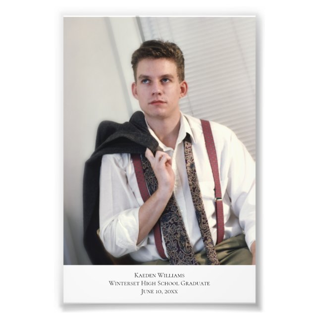 Custom Portrait Caption 3 Photo Enlargement (Front)