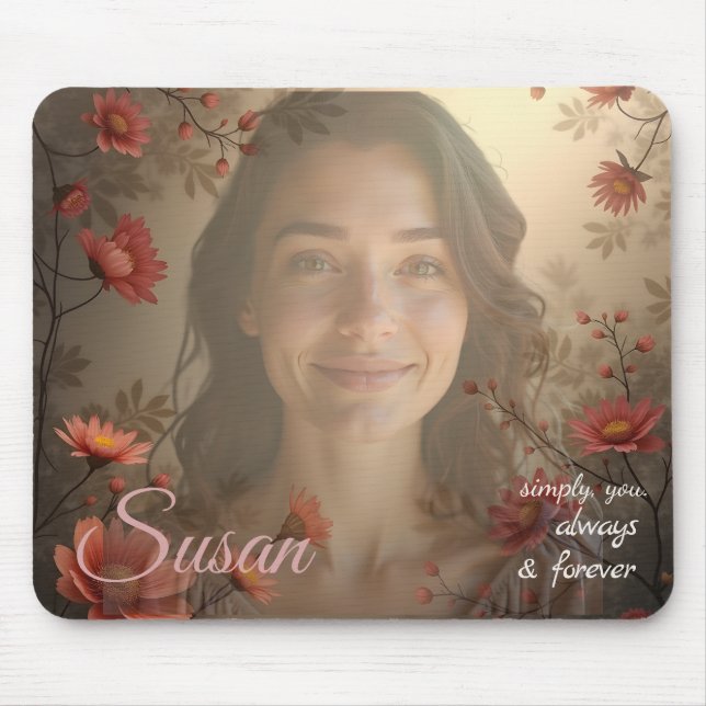 Custom Portrait for Her – Personalized Photo Gift Mouse Pad (Front)