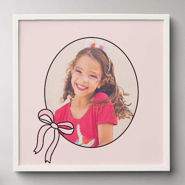 Custom Portrait Gift for Grandma Pink Photo Tile (Front Set)