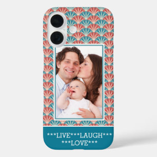 Custom Portrait Photo with Decorative Pattern iPhone 16 Case