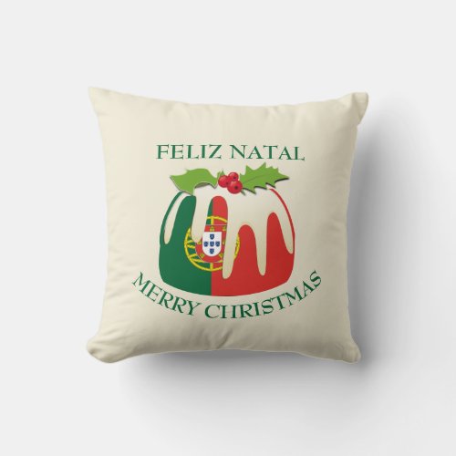 Custom PORTUGAL FLAG Christmas Throw Pillow