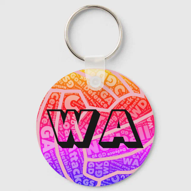 Custom Positions Ball Design Netball Keyring | Zazzle