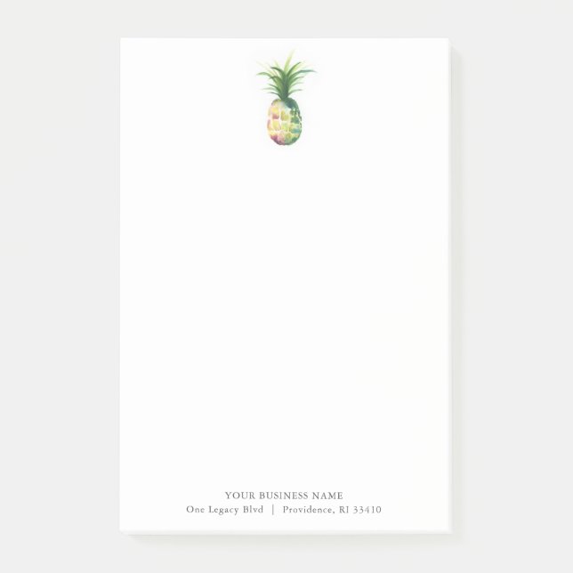 Custom Post It Notes Watercolor Pineapple (Front)
