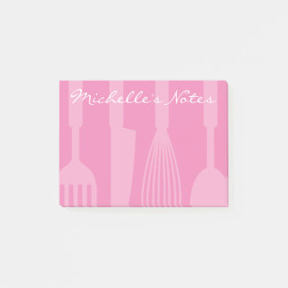 Custom post-it notes with kitchen cooking utensils