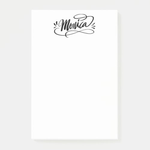 Custom post it notes with the name Monica