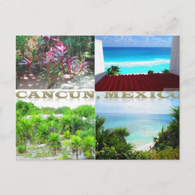 CUSTOM POSTCARDS- CANCUN COLLAGE 11 POSTCARD (Front)