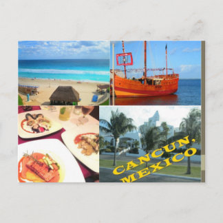 CUSTOM POSTCARDS- CANCUN COLLAGE 1 POSTCARD