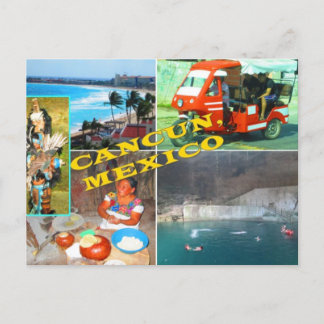 CUSTOM POSTCARDS- CANCUN COLLAGE 2 POSTCARD