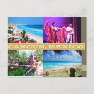 CUSTOM POSTCARDS- CANCUN COLLAGE 9 POSTCARD