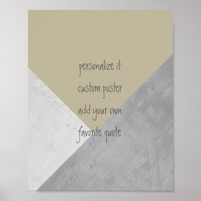 custom poster add your own quote geometric modern (Front)