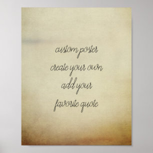 custom poster add your own quote vintage style