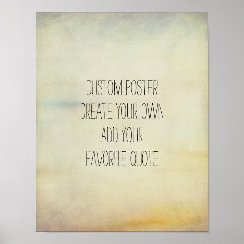 custom poster add your own quote vintage style