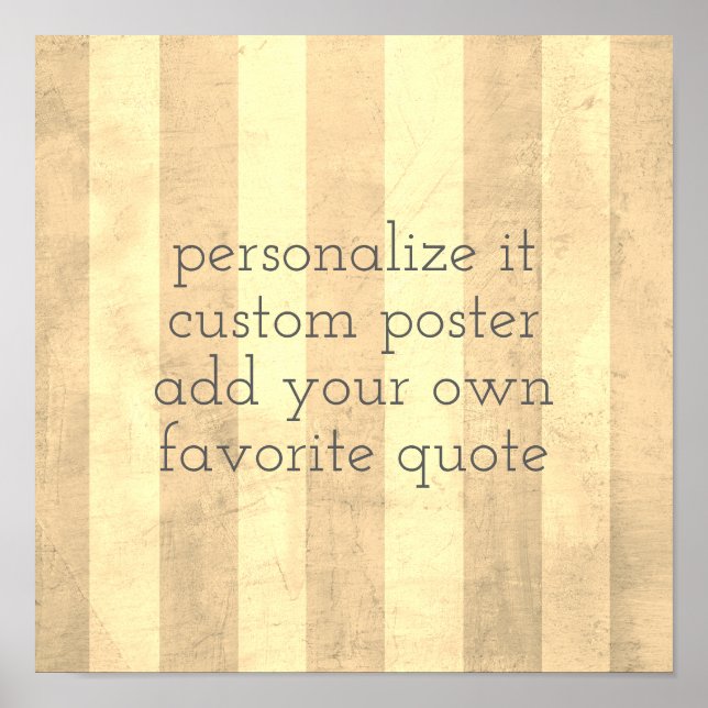 custom poster add your quote shabby chic stripes (Front)