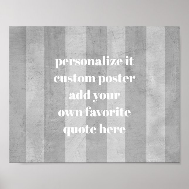 custom poster add your quote shabby chic stripes (Front)
