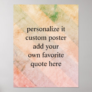custom poster add your quote shabby chic stripes