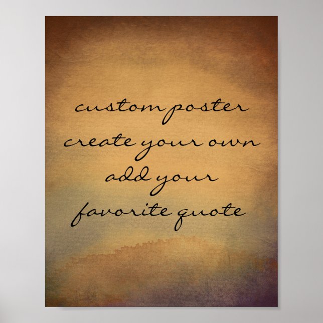 custom poster add your quote watercolor (Front)
