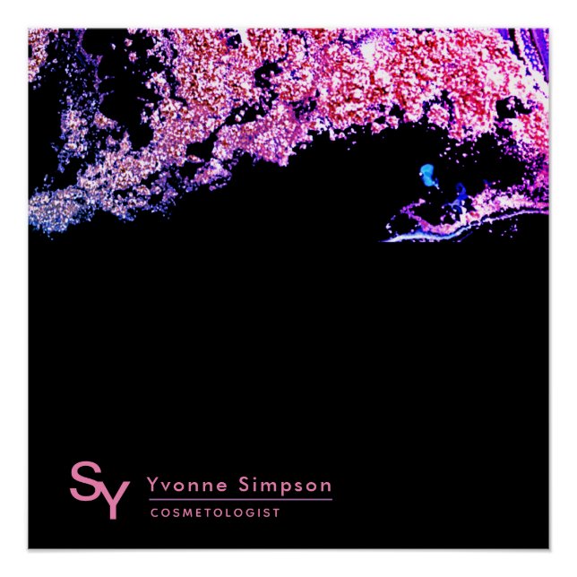 Custom POSTER SIGN Pink Purple Black Modern (Front)